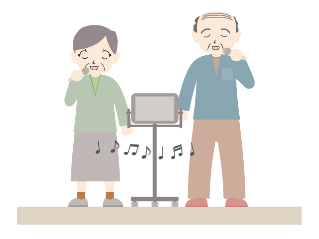 カラオケ大好き/お年寄り/福祉施設｜歌好き - 医療/病院/人物/写真/クリップアート/フリー素材/介護/福祉