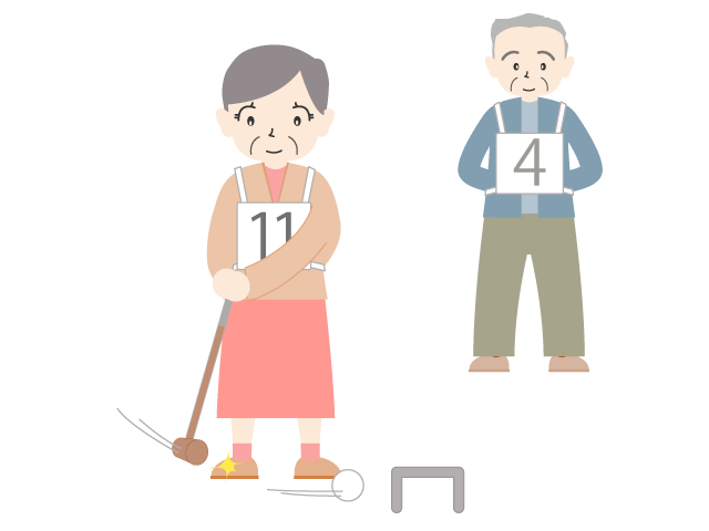 ゲートボール/老人｜体を動かす - 医療/病院/人物/写真/クリップアート/フリー素材/介護/福祉