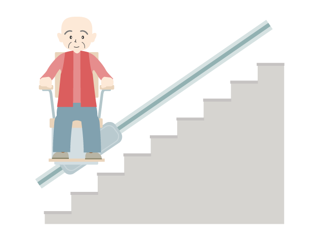 椅子式階段昇降機/お年寄り｜リフォーム - 医療/病院/人物/写真/クリップアート/フリー素材/介護/福祉
