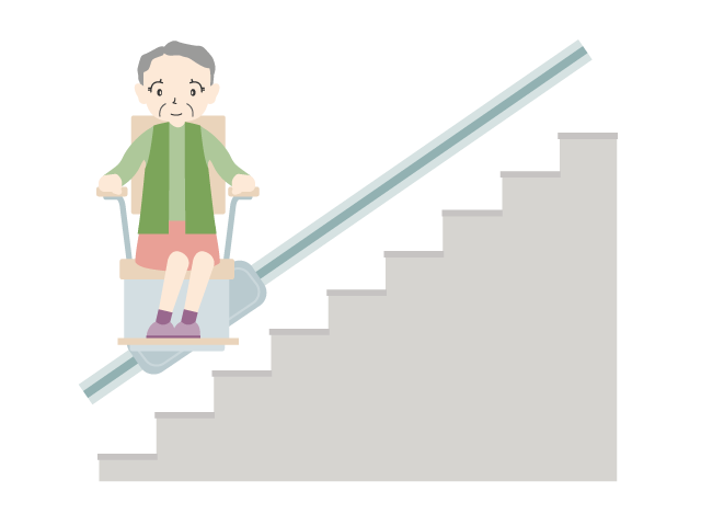 いす式階段昇降機/老人｜介護｜用具 - 医療/病院/人物/写真/クリップアート/フリー素材/介護/福祉