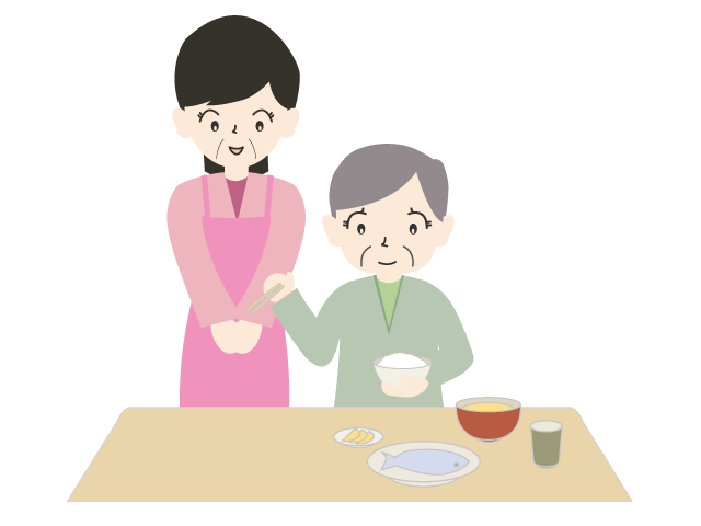 ご飯を食べる/お年寄り｜楽しみ - 医療/病院/人物/写真/クリップアート/フリー素材/介護/福祉
