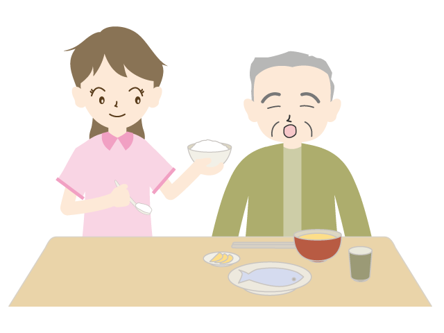 楽しい食事/お年寄り｜看護士｜補助 - 医療/病院/人物/写真/クリップアート/フリー素材/介護/福祉