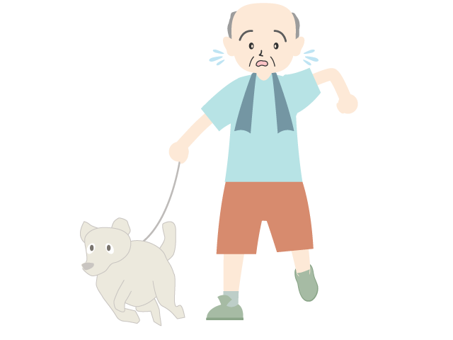 散歩/犬/老人｜運動｜体を動かす - 医療/病院/人物/写真/クリップアート/フリー素材/介護/福祉