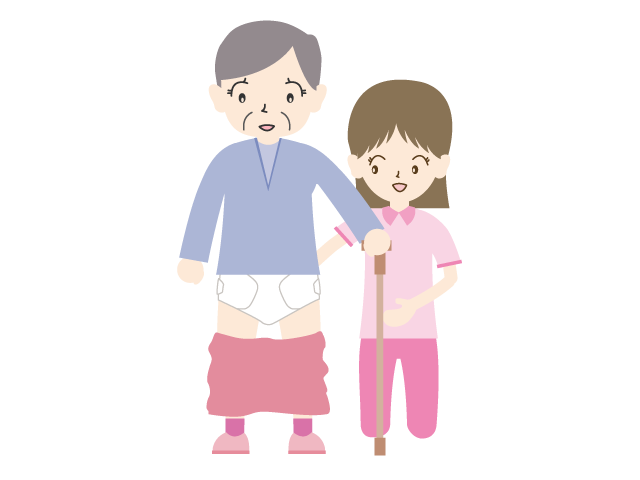 オムツの履き替え/介護スタッフ｜高齢者 - 医療/病院/人物/写真/クリップアート/フリー素材/介護/福祉