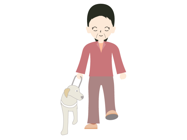 盲導犬/視覚障害者｜女性 - 医療/病院/人物/写真/クリップアート/フリー素材/介護/福祉