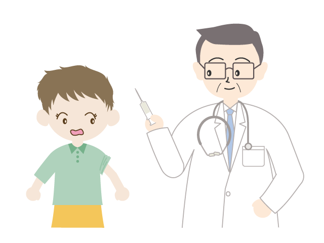 先生 | 患者 | 女の子 | 注射嫌がる - 医療/病院/人物/写真/クリップアート/フリー素材/介護/福祉