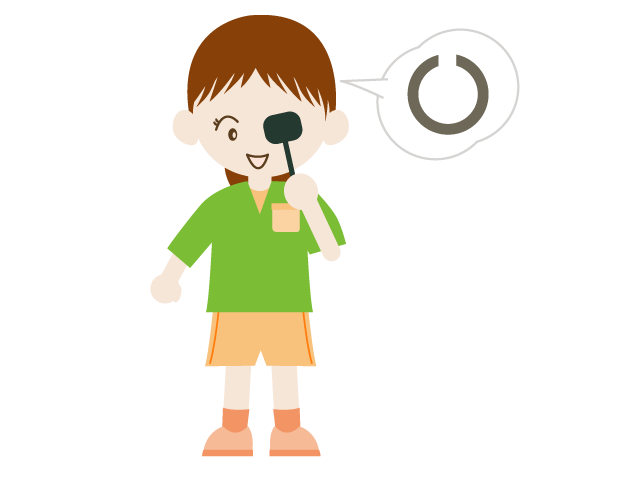 女の子 | 目の検査 | 視力を測る - 医療/病院/人物/写真/クリップアート/フリー素材/介護/福祉