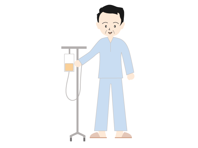 入院患者 | 点滴 | 歩き回る - 医療/病院/人物/写真/クリップアート/フリー素材/介護/福祉