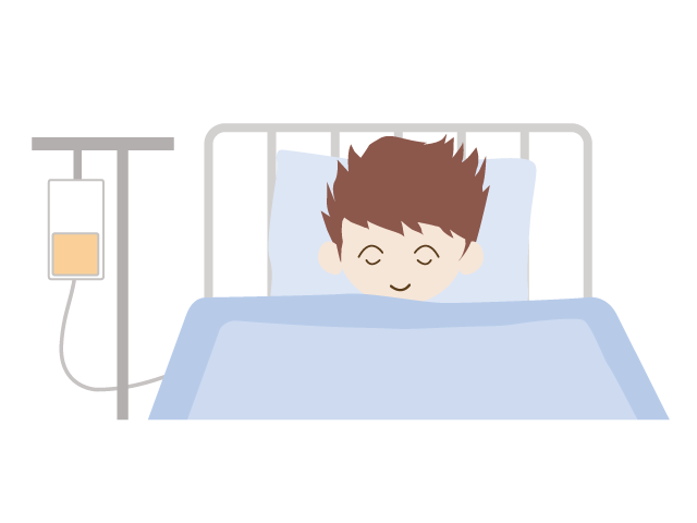 点滴中の少年 | 病気 | 具合が悪い - 医療/病院/人物/写真/クリップアート/フリー素材/介護/福祉