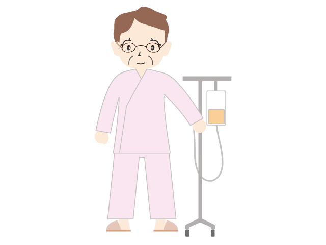 点滴 | 女性 | 廊下 - 医療/病院/人物/写真/クリップアート/フリー素材/介護/福祉