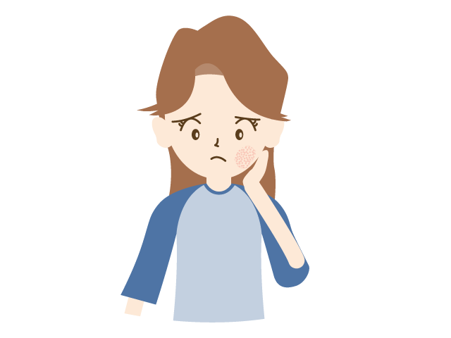 肌のトラブル | 女性 | 顔 | ほお - 医療/病院/人物/写真/クリップアート/フリー素材/介護/福祉