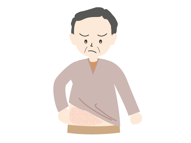 男性 | お腹 | 湿疹 | 肌 | トラブル - 医療/病院/人物/写真/クリップアート/フリー素材/介護/福祉