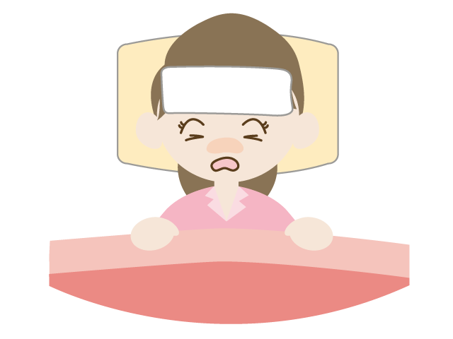 熱 | しんどい | 女の子 | 布団 - 医療/病院/人物/写真/クリップアート/フリー素材/介護/福祉