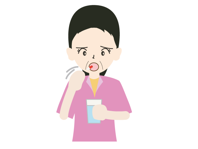 薬を飲む女性 | 病気 | 風邪 - 医療/病院/人物/写真/クリップアート/フリー素材/介護/福祉