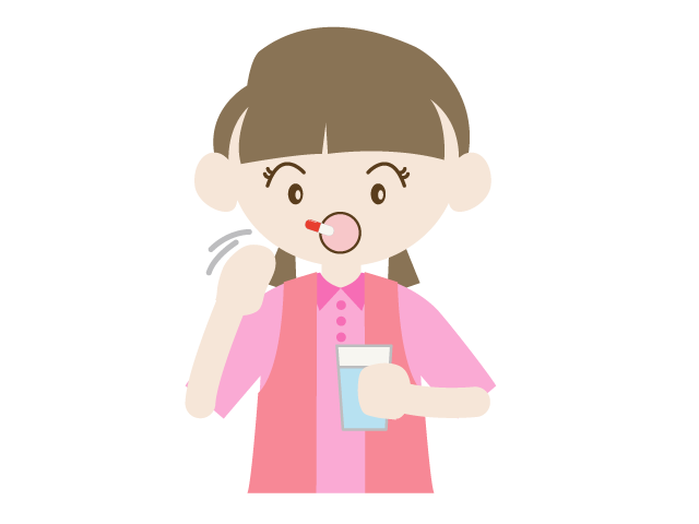 女の子 | 薬を飲む | 薬剤 - 医療/病院/人物/写真/クリップアート/フリー素材/介護/福祉