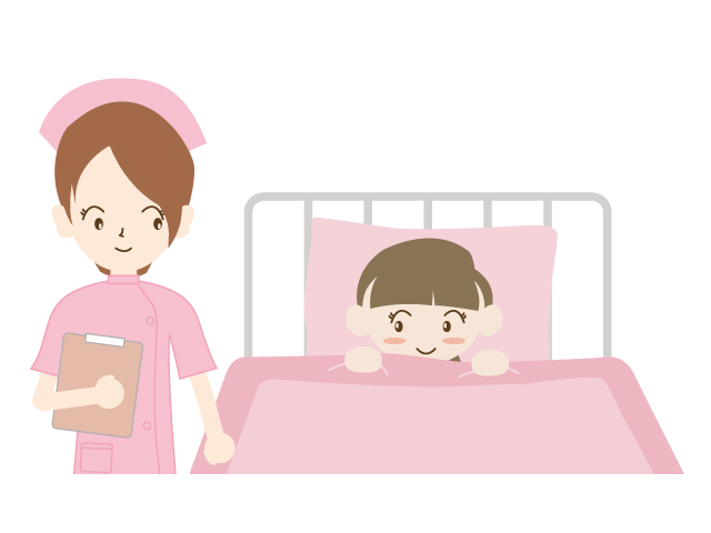 入院 | 女の子 | 看護婦さん | 笑顔 - 医療/病院/人物/写真/クリップアート/フリー素材/介護/福祉