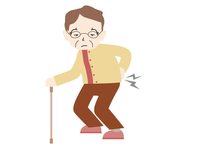 腰痛 | おばあさん | 杖 - 医療/病院/人物/写真/クリップアート/フリー素材/介護/福祉