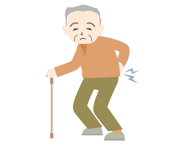 おじいさん | 腰痛 | 杖 - 医療/病院/人物/写真/クリップアート/フリー素材/介護/福祉