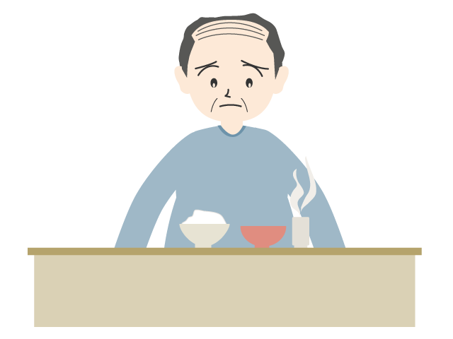 食欲不振 | 心配事がある | 男性 - 医療/病院/人物/写真/クリップアート/フリー素材/介護/福祉
