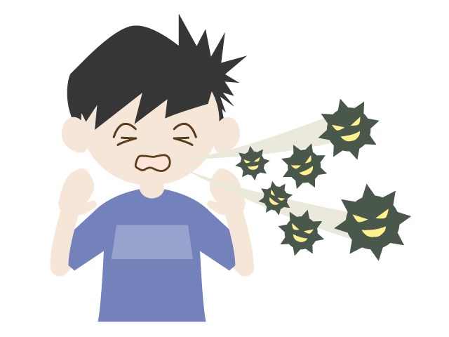 ウィルス | くしゃみ | 男の子 - 医療/病院/人物/写真/クリップアート/フリー素材/介護/福祉