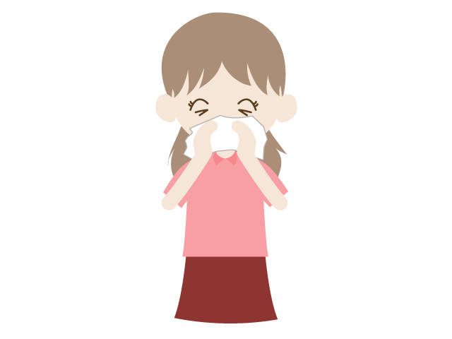 鼻をかむ女の子 | 熱がある | 体調 - 医療/病院/人物/写真/クリップアート/フリー素材/介護/福祉