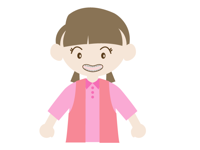 矯正中の女の子 | 歯並び - 医療/病院/人物/写真/クリップアート/フリー素材/介護/福祉