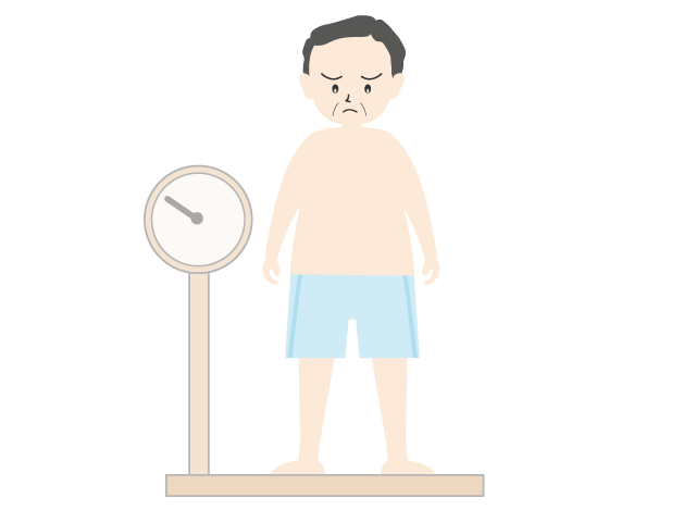 メタボリック | 男性 | 中年太り | 体重を測る - 医療/病院/人物/写真/クリップアート/フリー素材/介護/福祉