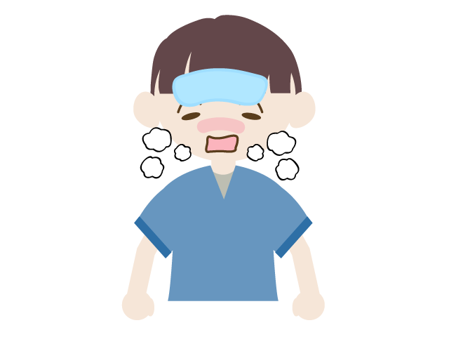 熱がでてしんどい | 男の子 | 熱をさます - 医療/病院/人物/写真/クリップアート/フリー素材/介護/福祉