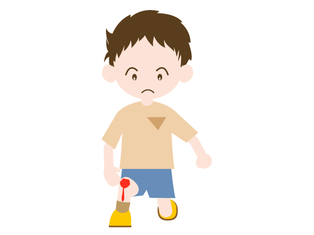 膝を怪我する | 男の子 | 血がでる - 医療/病院/人物/写真/クリップアート/フリー素材/介護/福祉