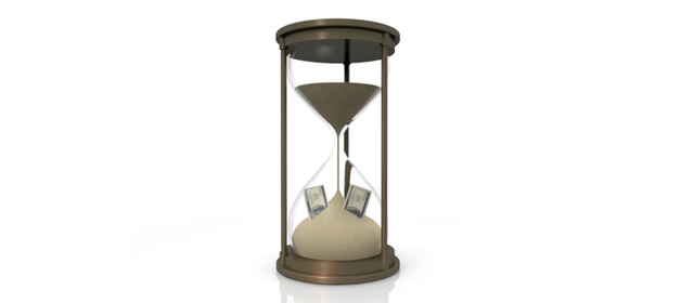 砂時計｜札束｜ドル紙幣