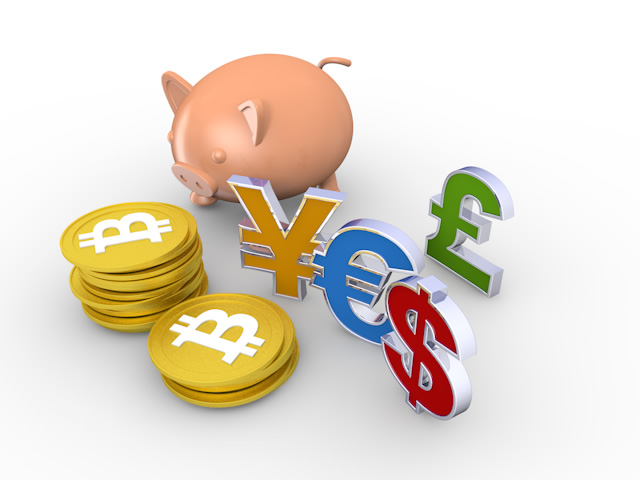 貯金箱｜ビットコイン｜外国通貨