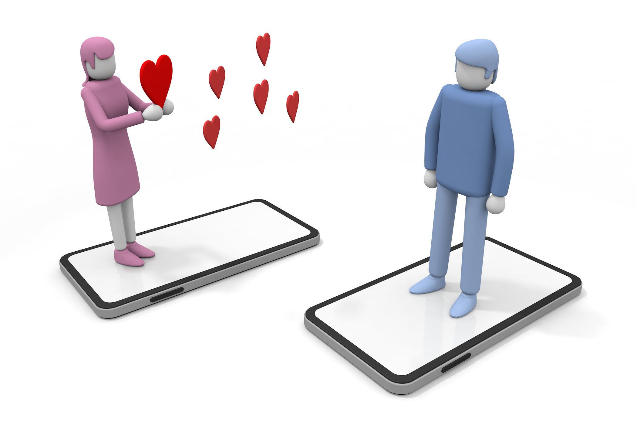 女性が猛烈にアタックを仕掛ける。 - フリーで使えるイラスト。メンバー登録なし。サイズ：2,100×1,400