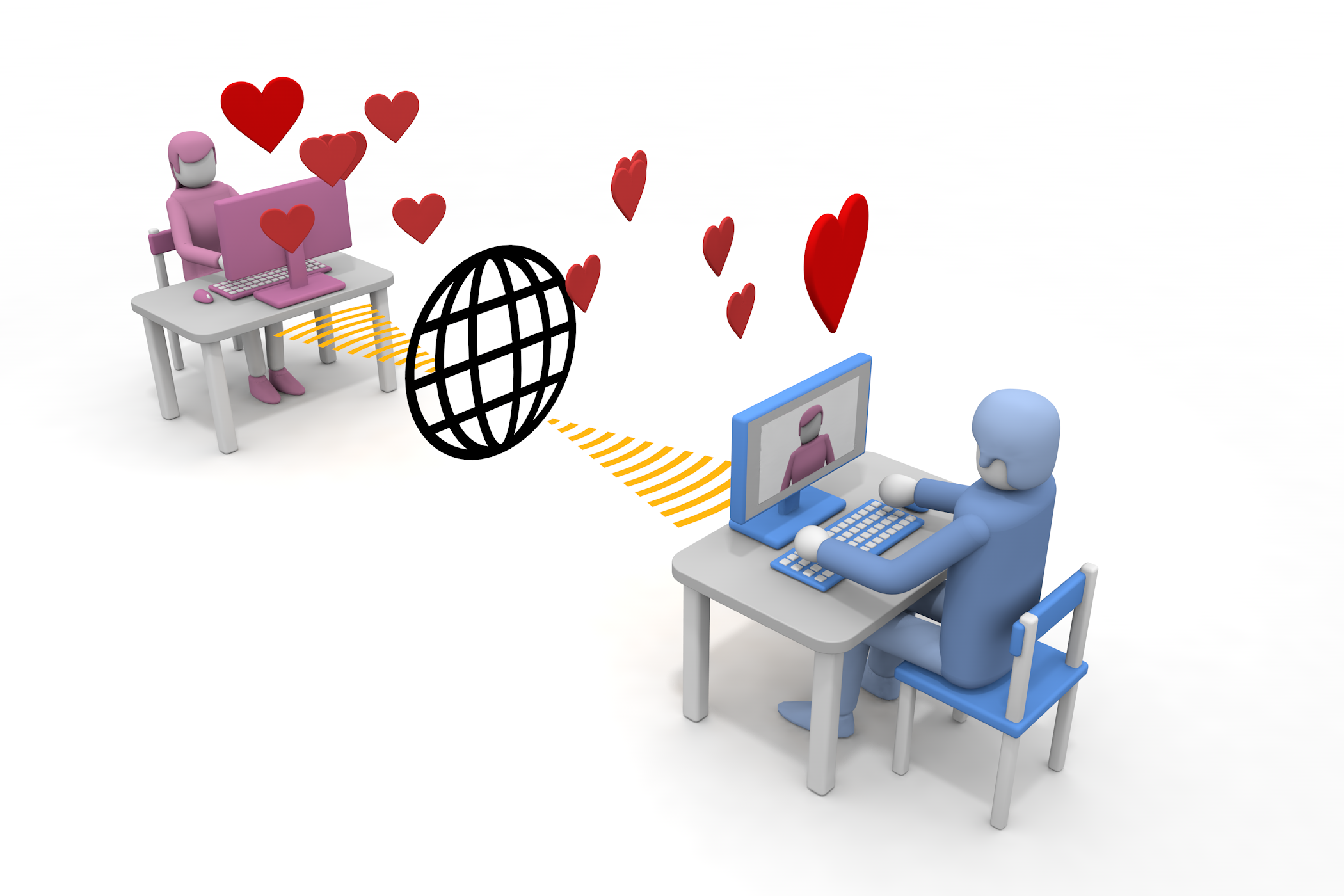 タイプの異性を見つける。 - フリーで使えるイラスト。メンバー登録なし。サイズ：2,100×1,400