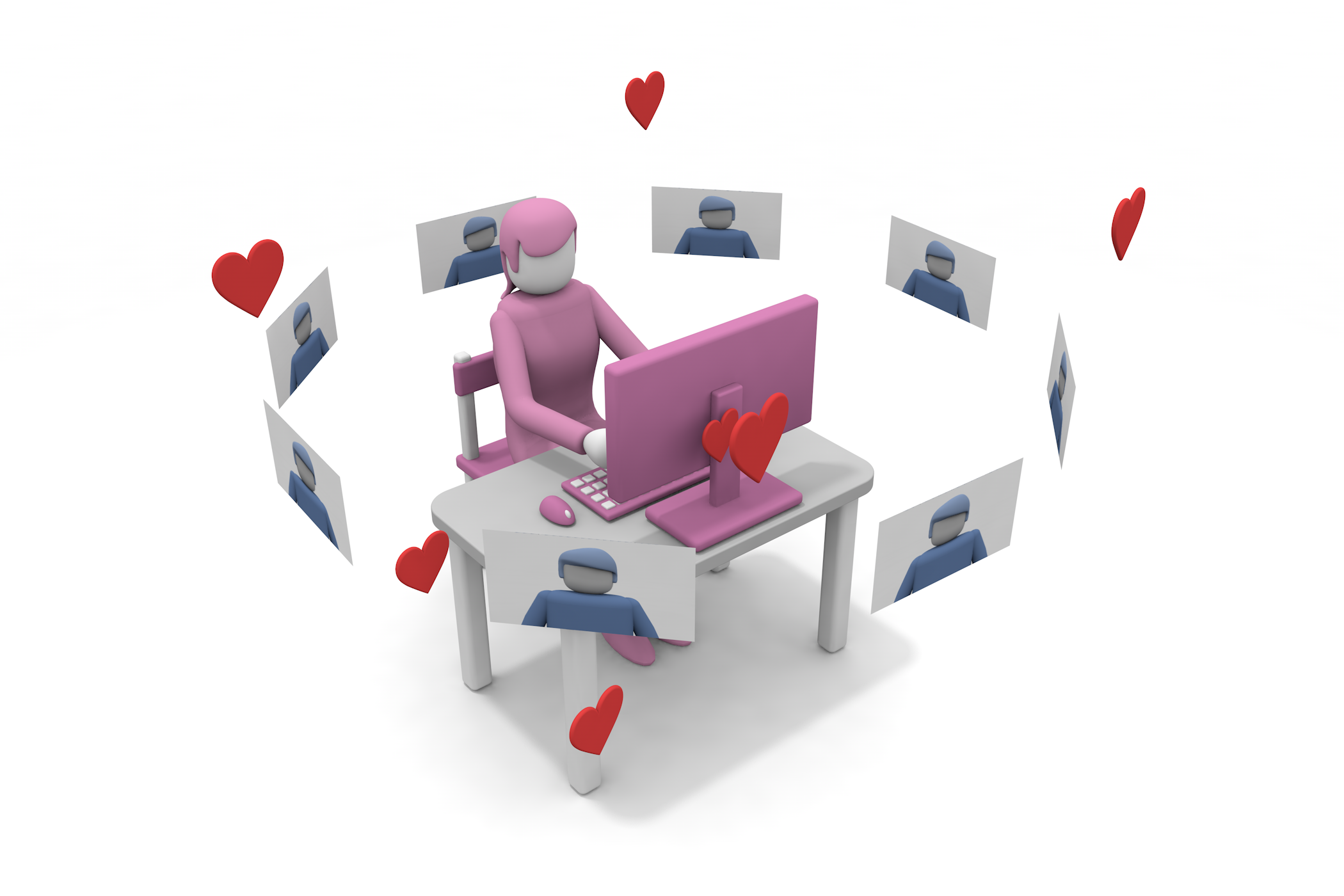 顔写真を見てタイプの人を見つける。 - フリーで使えるイラスト。メンバー登録なし。サイズ：2,100×1,400