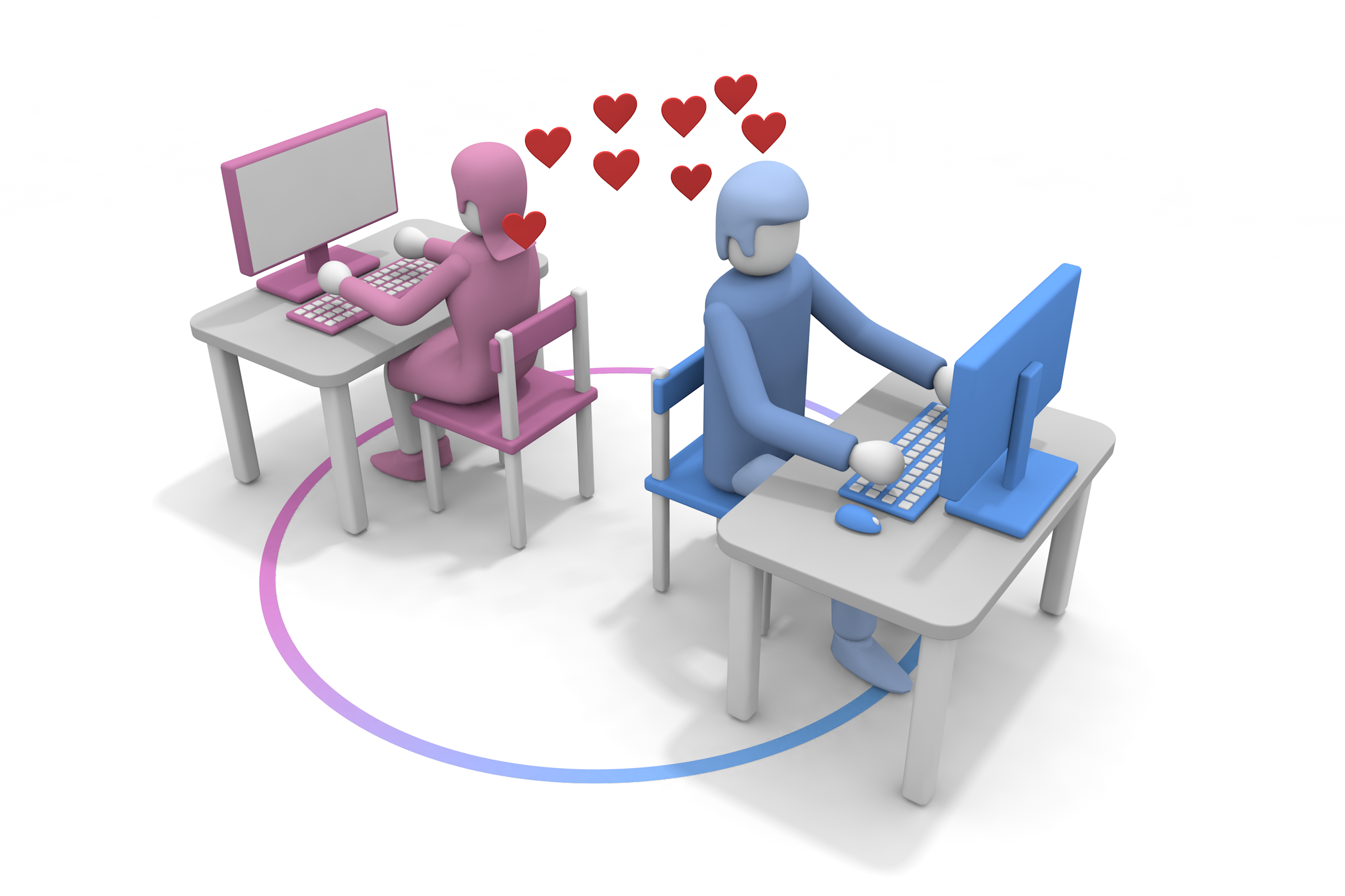 職場に好きな人がいる。 - フリーで使えるイラスト。メンバー登録なし。サイズ：2,100×1,400