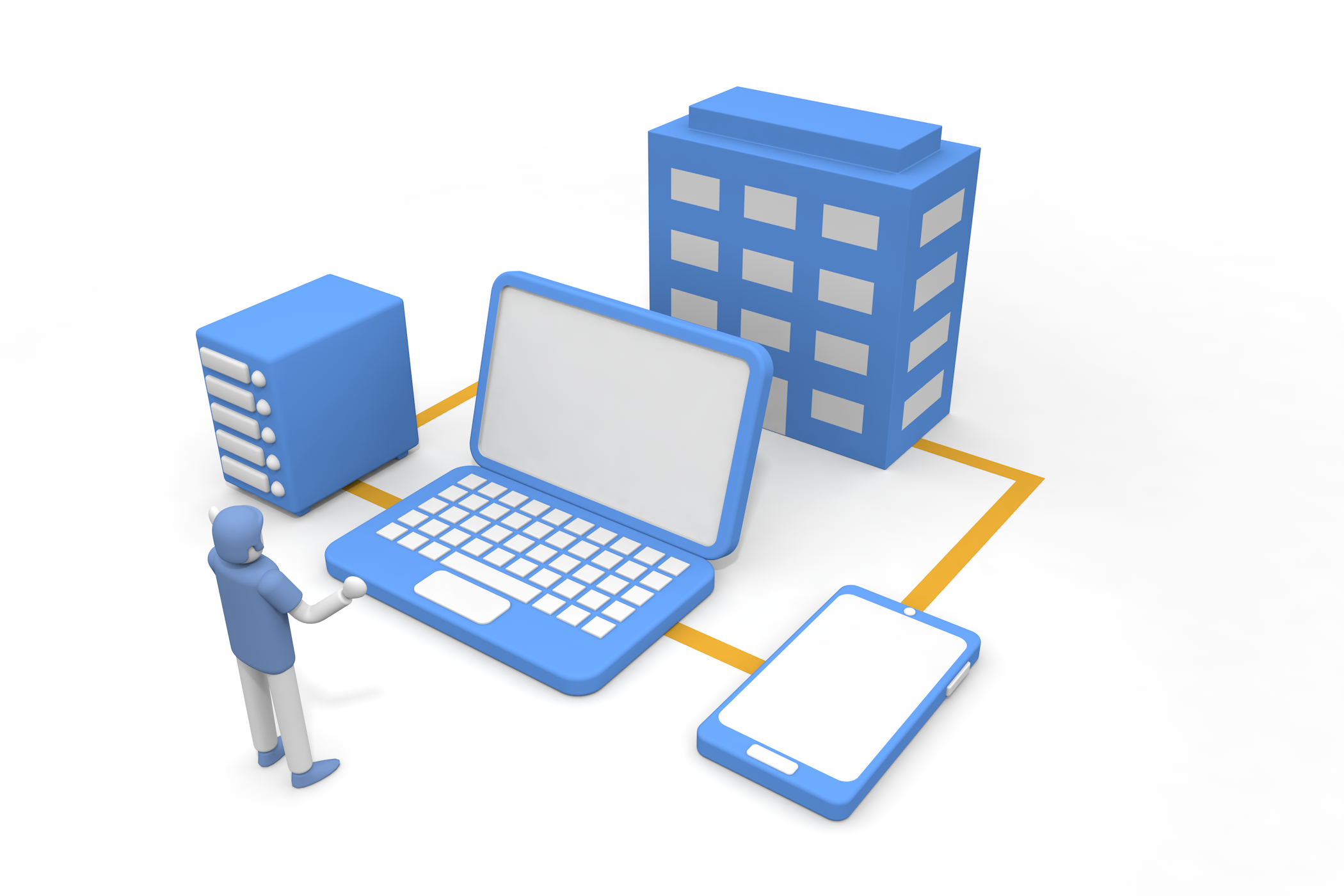 モバイルを機器を持ち歩く。 - フリーで使えるイラスト。メンバー登録なし。サイズ：2,100×1,400