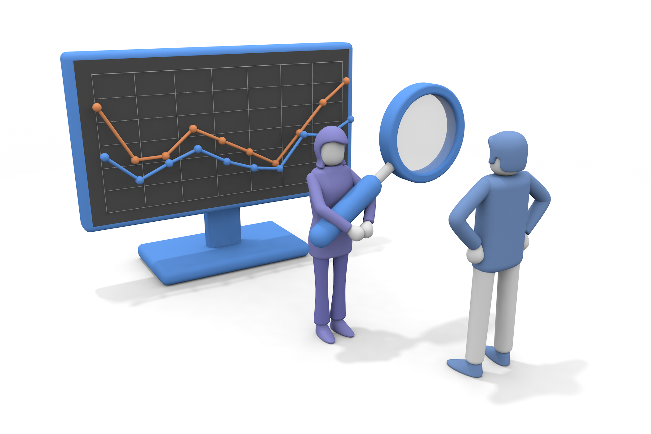 女性と男性が向かい合わせ。 - フリーで使えるイラスト。メンバー登録なし。サイズ：2,100×1,400