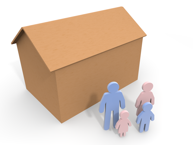アパート｜住まい｜家族 - ピクトサイン / アイコン / クリップアート / 無料 / ダウンロード / 人物 / 高品質3Dイラスト