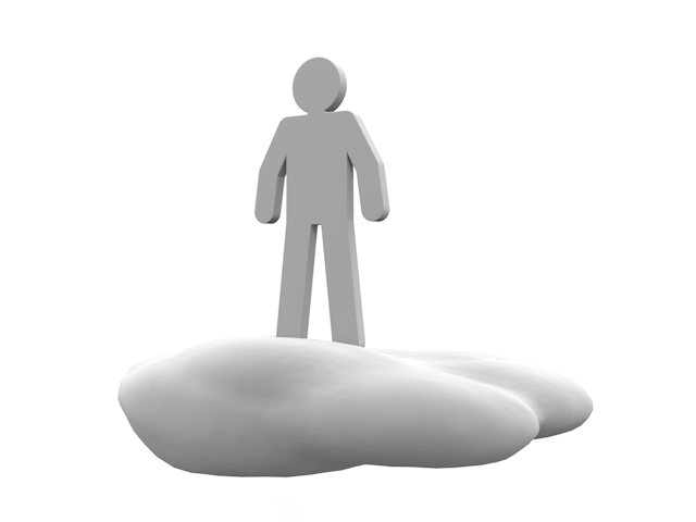 雲｜空｜飛ぶ｜人物 - ピクトサイン / アイコン / クリップアート / 無料 / ダウンロード / 人物 / 高品質3Dイラスト