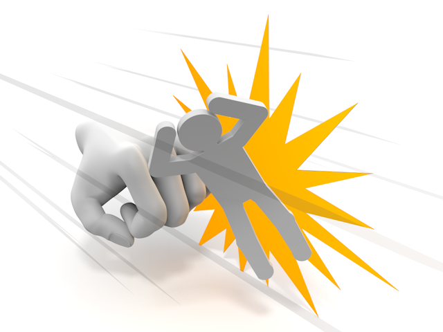 倒す｜攻撃｜人物｜パンチ - ピクトサイン / アイコン / クリップアート / 無料 / ダウンロード / 人物 / 高品質3Dイラスト