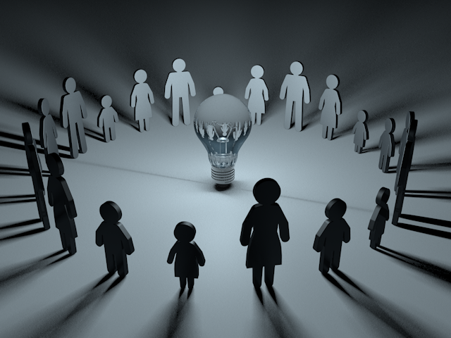 解決策｜人々｜考える｜集会 - ピクトサイン / アイコン / クリップアート / 無料 / ダウンロード / 人物 / 高品質3Dイラスト