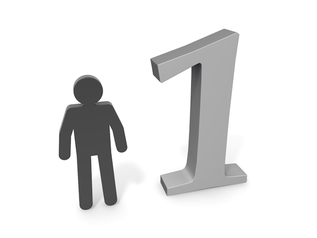 一人｜数字の1 - ピクトサイン / アイコン / クリップアート / 無料 / ダウンロード / 人物 / 高品質3Dイラスト