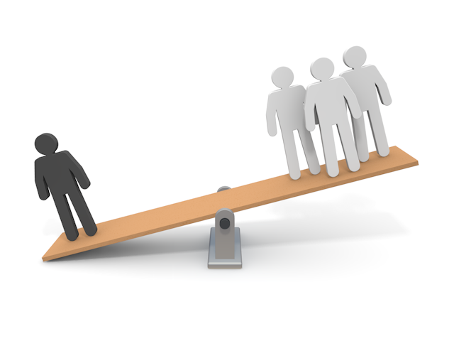 能力の差｜天秤｜比べる｜調べる - ピクトサイン / アイコン / クリップアート / 無料 / ダウンロード / 人物 / 高品質3Dイラスト