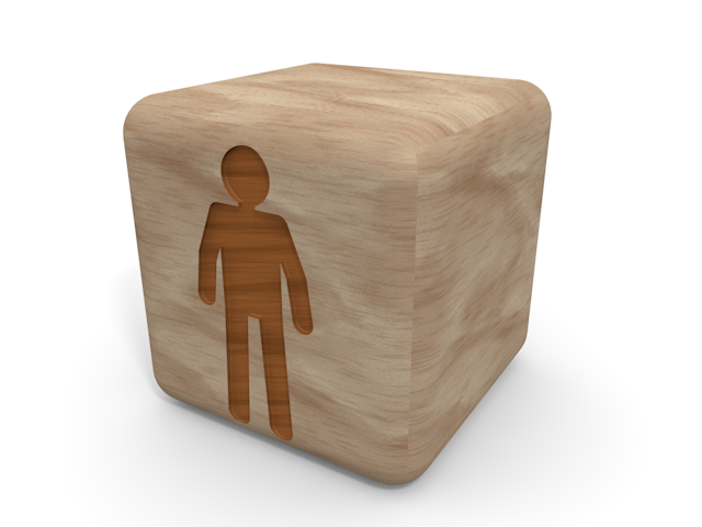 人物｜木製｜サイコロ - ピクトサイン / アイコン / クリップアート / 無料 / ダウンロード / 人物 / 高品質3Dイラスト