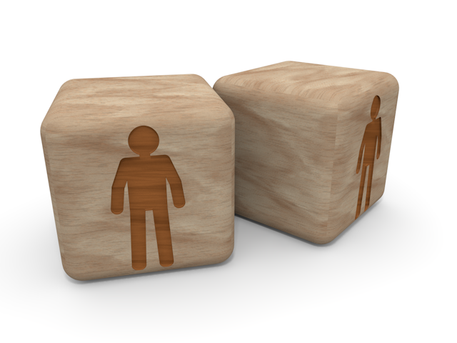 木製｜人物｜二人 - ピクトサイン / アイコン / クリップアート / 無料 / ダウンロード / 人物 / 高品質3Dイラスト