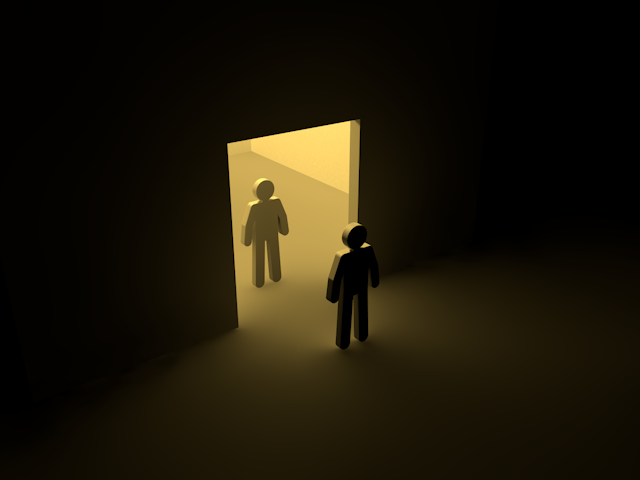 夜中｜扉｜ライト - ピクトサイン / アイコン / クリップアート / 無料 / ダウンロード / 人物 / 高品質3Dイラスト