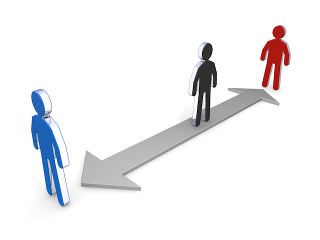 板挟み｜選択｜人生 - ピクトサイン / アイコン / クリップアート / 無料 / ダウンロード / 人物 / 高品質3Dイラスト