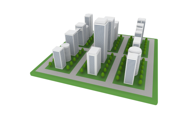 集合住宅 / 建物 / 高層マンション - 住宅/イラスト/マンション/ビル/写真/フリー素材/人物