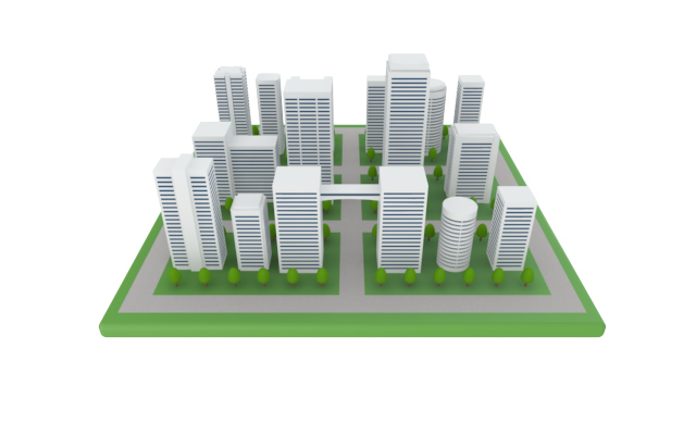 緑 / 住宅 / 分譲 - 住宅/イラスト/マンション/ビル/写真/フリー素材/人物