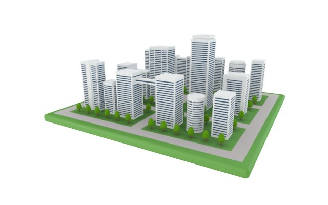 デザイナーズマンション / 中層マンション - 住宅/イラスト/マンション/ビル/写真/フリー素材/人物